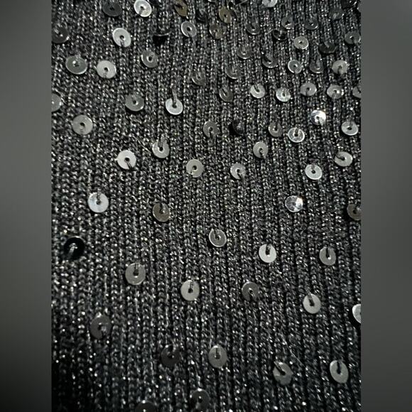 Lauren Michelle Ombré Sequined Sweater Black Sz Small - Picture 6 of 15